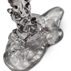 Drip ljusstake glas L 25 cm svart