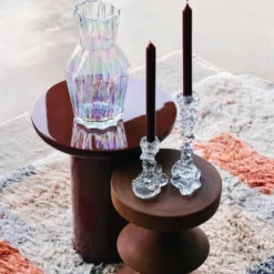 Drip ljusstake i glas 14 cm klar