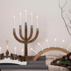 Elias Adventsljusstake 67 cm Brun