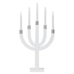 Elias adventsljusstake 67x35 cm vit/silver