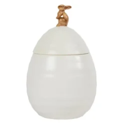 Ellen Burk med lock 11 cm Benvit