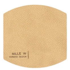 Ellips glasunderlägg 10x10 cm beige