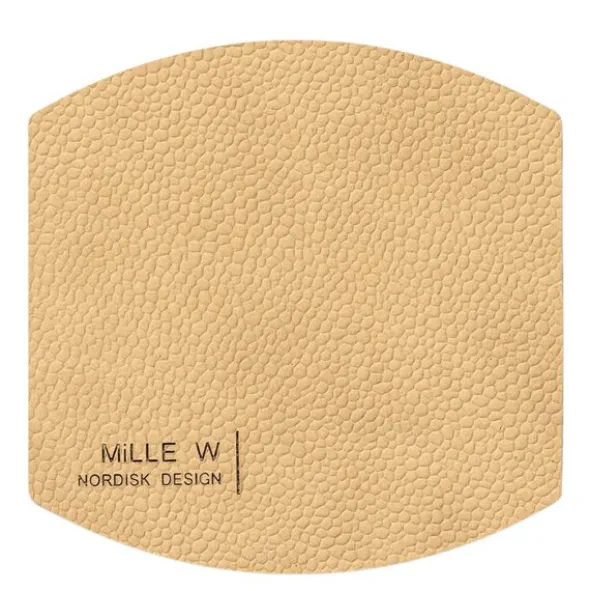 Ellips glasunderlägg 10x10 cm beige