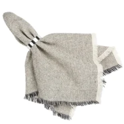 Elouise tygservett 45x45 cm svart/offwhite