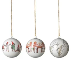 Elsa Beskow Julkulor 3-pack Tomtar/Lotta/Videung