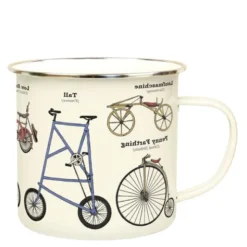 Emaljmugg 50 cl cyklar