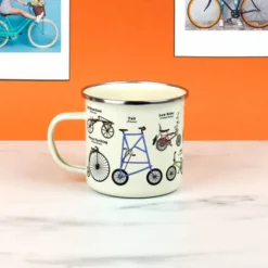 Emaljmugg 50 cl cyklar