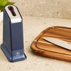 EverSharp Pro kockkniv 16,5 cm med knivblock mörkblå