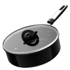Exceptional Ceramic traktörpanna med lock 24 cm svart