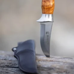 Falken jaktkniv 19,5 cm med slida masurbjörk