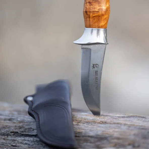 Falken jaktkniv 19,5 cm med slida masurbjörk