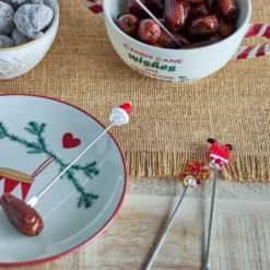 Feliz cocktailgaffel 4-pack 12 cm julmotiv