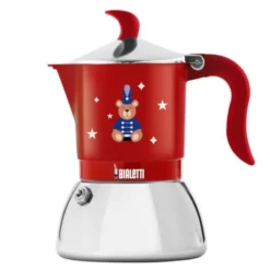 Fiammetta espressokokare 4-koppar 15 cl röd