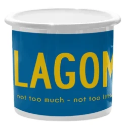 Fika Emaljmugg 30 cl Lagom Blå Gul