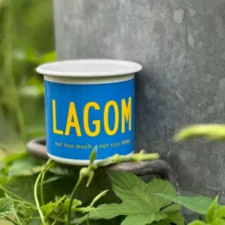 Fika Emaljmugg 30 cl Lagom Blå Gul