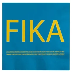 Fika Servett Engelsk Text 33x33 cm 25-pack Blå/Gul