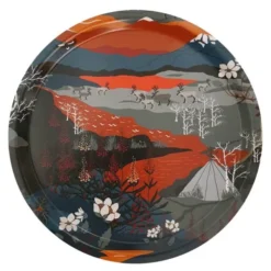 Fjällvandring bricka rund 31 cm orange