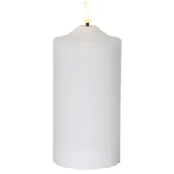 Flamme LED-Blockljus med timer 17 cm Vit