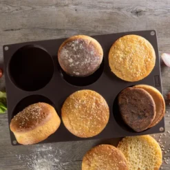 Flexiform BurgerBun bakform för 6-pack hamburgerbröd à 10 cm