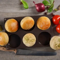 Flexiform BurgerBun bakform för 6-pack hamburgerbröd à 8,5 cm
