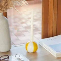 Floats ljusstake 8 cm Beachball gul