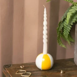 Floats ljusstake 8 cm Beachball gul