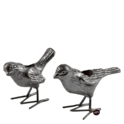 Flock Of Birds ljusstake 12,5 cm 2-pack silver