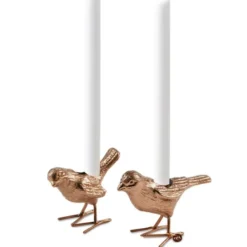 Flock Of Birds ljusstake 12,5 cm 2-pack roséguld