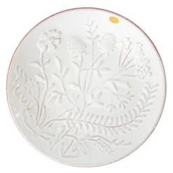 Flora assiett 19 cm vit terrakotta