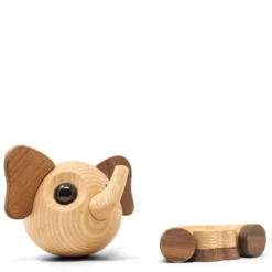 Flora elefant träfigur 10 cm valnöt/ask