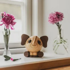 Flora elefant träfigur 10 cm valnöt/ask