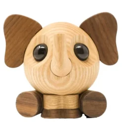Flora elefant träfigur 10 cm valnöt/ask