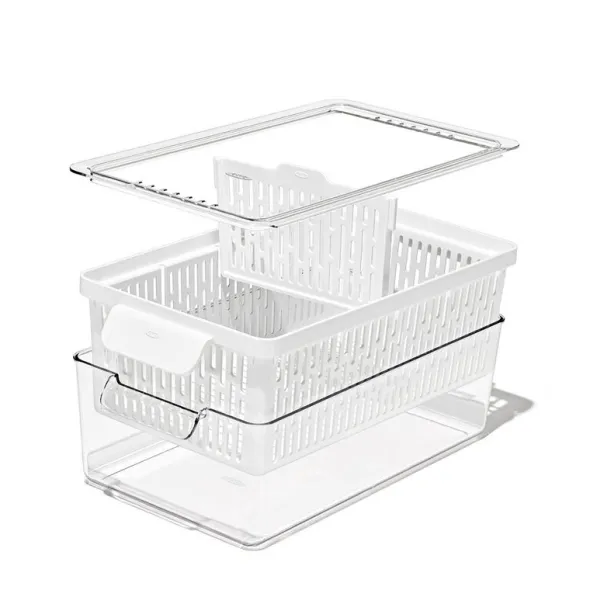 Förvaringslåda för kylskåp 32x12 cm klar/vit
