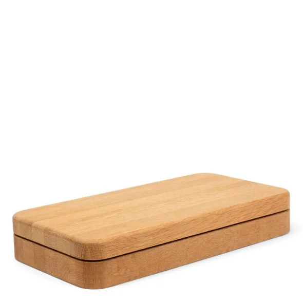 Förvaringsskrin med spegel 32 cm ek