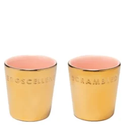 Äggkoppar 2-pack guld/rosa