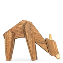 Giraff träfigur 23 cm valnöt/ask