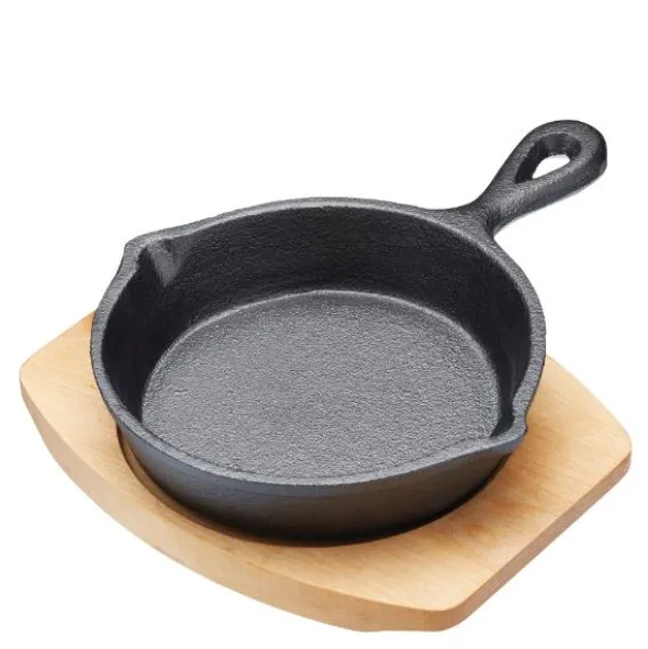 Gjutjärnspanna mini 13 cm med bräda
