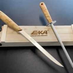 Gourmet knivset filékniv 20 cm & brynstål 20 cm masurbjörk