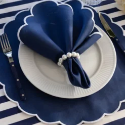 Grace Scallop bordsunderlägg linne 42 cm 2-pack Riviera