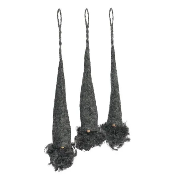 Grankvist tomte hängande 3-pack grå/grå