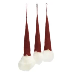 Grankvist tomte hängande 3-pack röd/vit