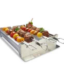 Grillspetthållare med 4 dubbla grillspett