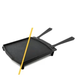 Grizzler Plate tvåsidig grillplatta 32 cm gjutjärn med ställ
