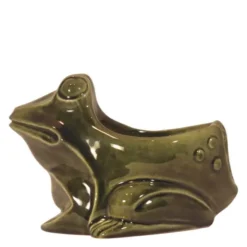 Groda sitt figur 13 cm grön