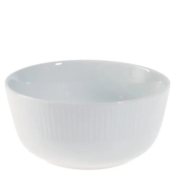 Groovy skål 14 cm vitt porslin