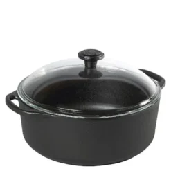 Gryta rund med glaslock 5,5 L