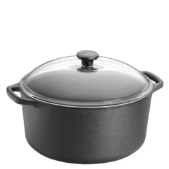 Gryta rund med glaslock 7 L