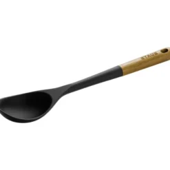 Grytsked i silikon 31 cm akacia/svart