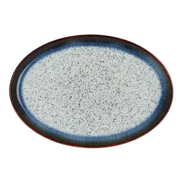 Halo Oval Bricka 18,5x 27 cm Grå/Svart