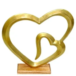 Helia Skulptur Dubbelhjärta 43 cm Guld